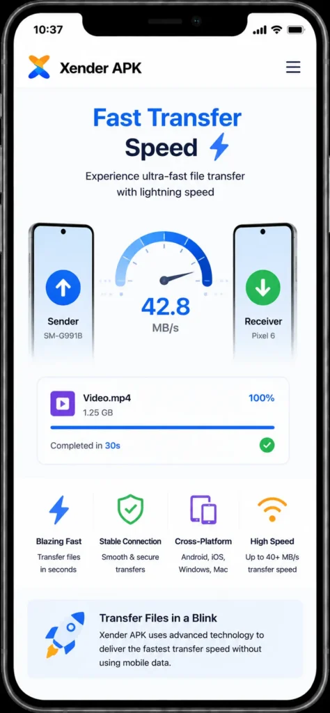 Xender APK Download v18.8.0.prime Latest Version 2026 4 Xender APK fast transfer speed