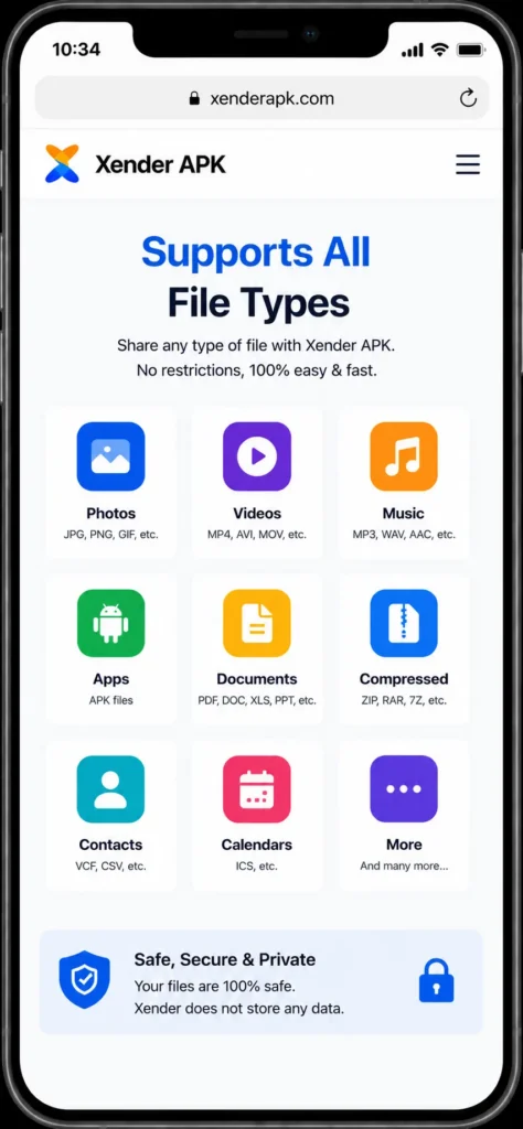 Xender APK Download v18.8.0.prime Latest Version 2026 7 Xender APK supports all files type