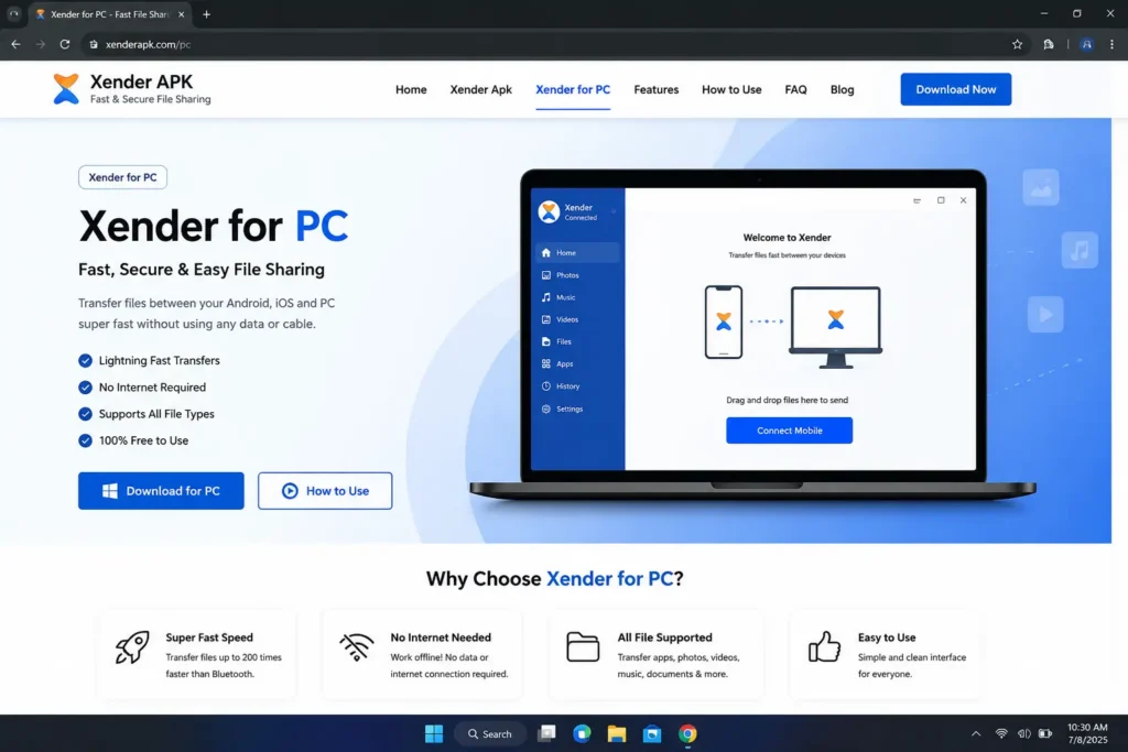 Xender for PC fast, secure & easy file sharing