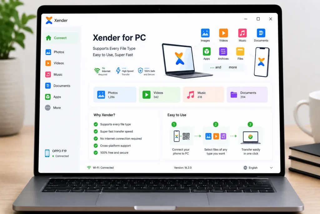 Xender for PC supports every files