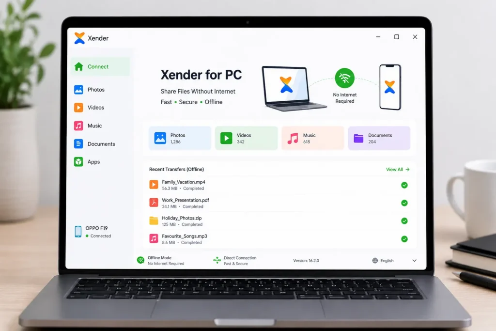 Xender for PC share files without internet